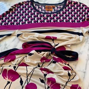 Tory brunch summer floral dress . 100% silk